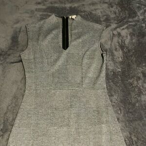 Houndstooth sleeveless office dress